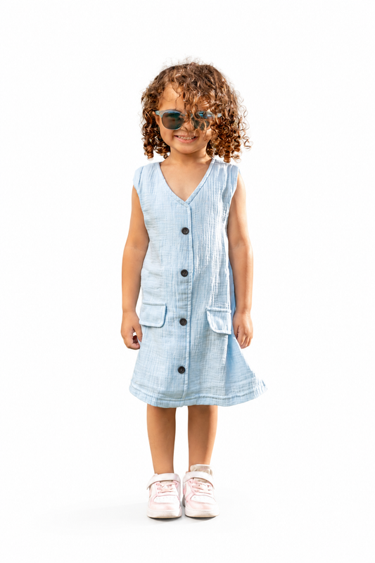 Little Blossom Dress - Baby Blue