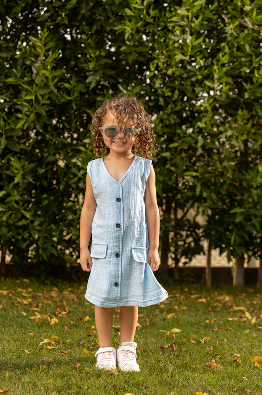 Little Blossom Dress - Baby Blue